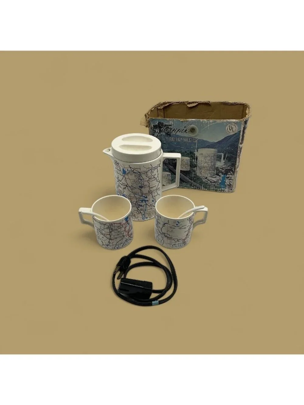 Turnpike 5 Pc Electric Hot Drink Set MCM Collectible From National Silver Co.